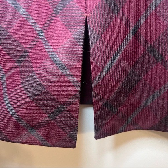 Express Burgundy Plaid Mini Skirt - Picture 6 of 6